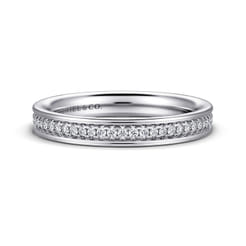 Romana - 14K White Gold Channel Prong Diamond Anniversary Band
