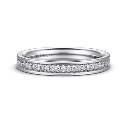 Romana - 14K White Gold Channel Prong Diamond Anniversary Band