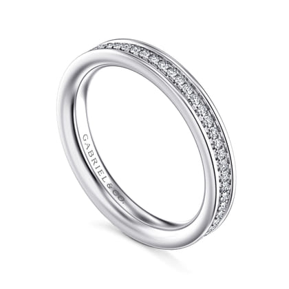 Romana - 14K White Gold Channel Prong Diamond Anniversary Band