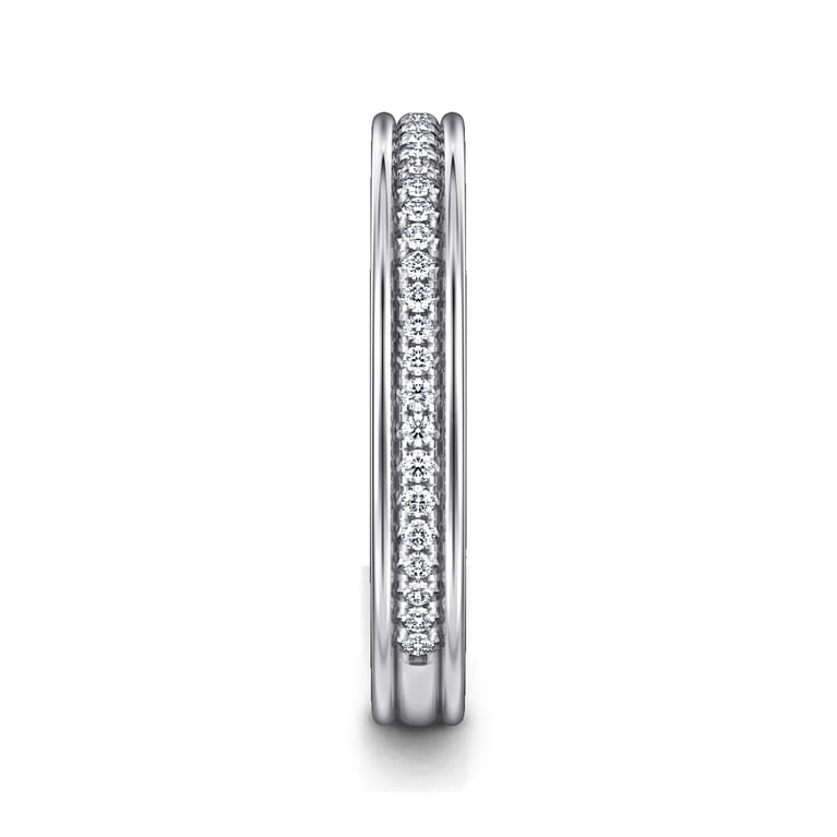 Straight Wedding Ring in 14k White Gold with Round Natural Diamond at Gabriel & Co. - Shot 4