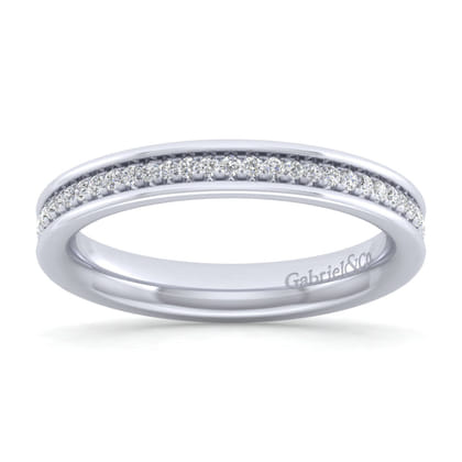Romana - 14K White Gold Channel Prong Diamond Anniversary Band