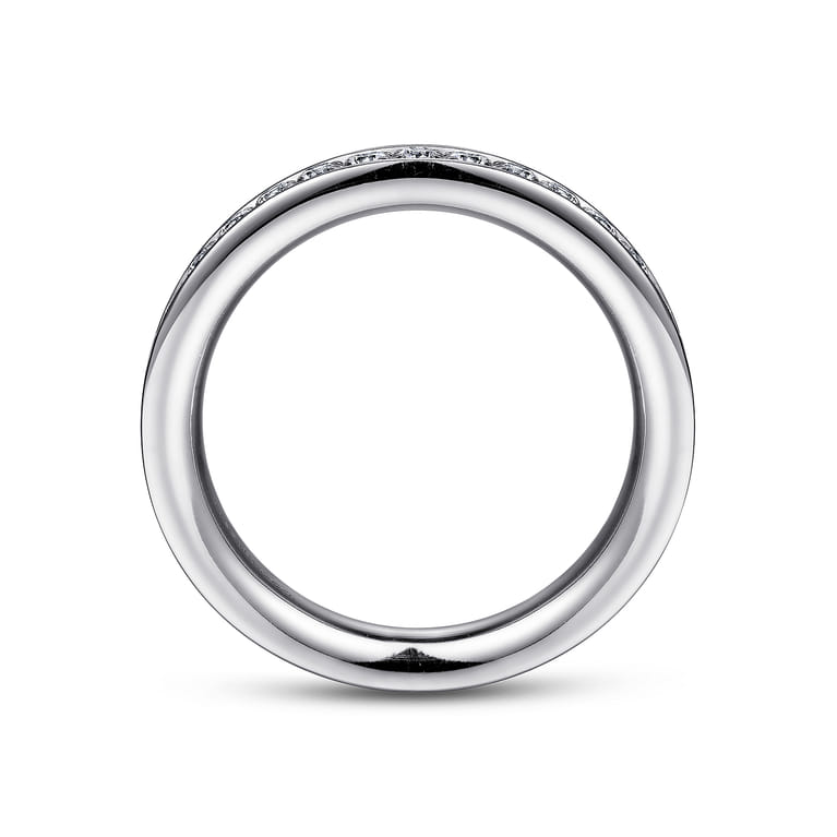 Straight Wedding Ring in 14k White Gold with Round Natural Diamond at Gabriel & Co. - Shot 2