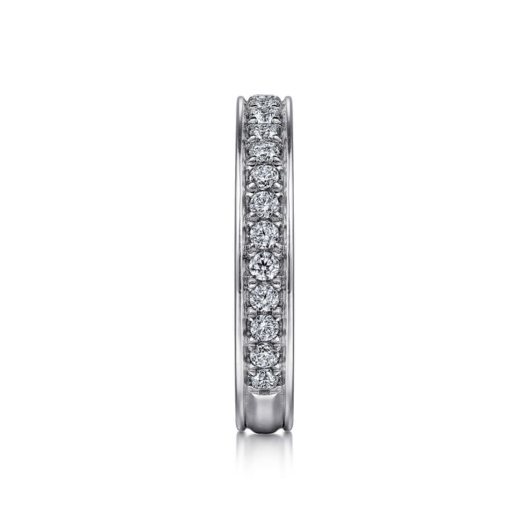 Straight Wedding Ring in 14k White Gold with Round Natural Diamond at Gabriel & Co. - Shot 4