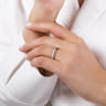 Straight Wedding Ring in 14k White Gold with Round Natural Diamond at Gabriel & Co.