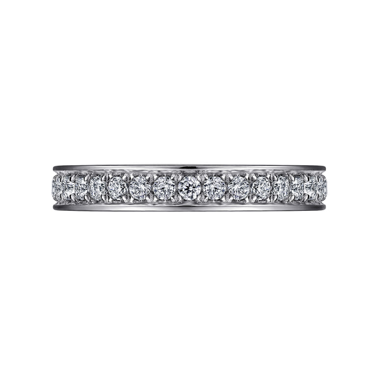 Straight Wedding Ring in 14k White Gold with Round Natural Diamond at Gabriel & Co. - Shot 6