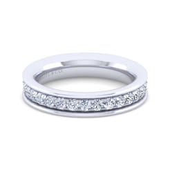 Romana - 14K White Gold Channel Prong Diamond Anniversary Band