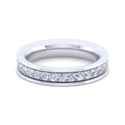 Romana - 14K White Gold Channel Prong Diamond Anniversary Band