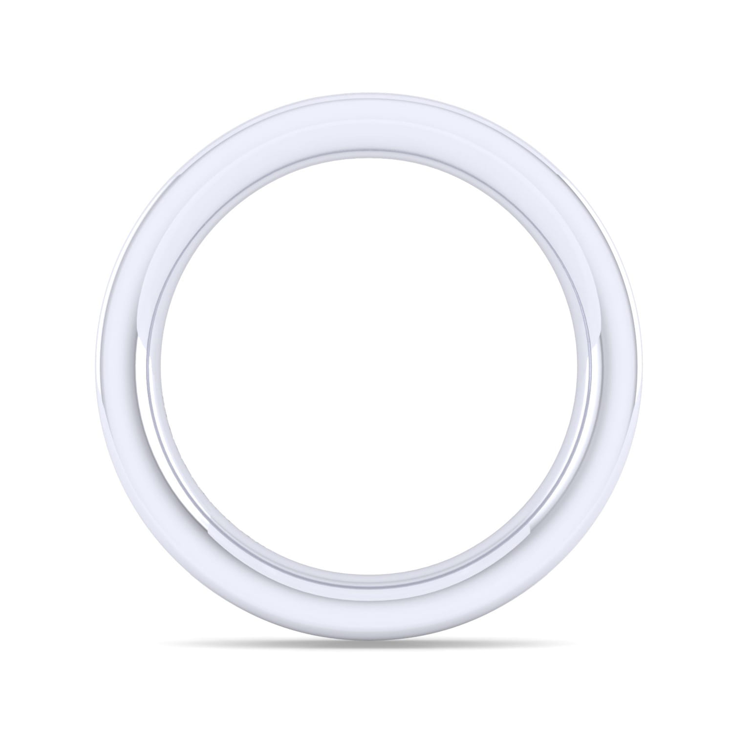 Straight Wedding Ring in 14k White Gold with Round Natural Diamond at Gabriel & Co. - Shot 2