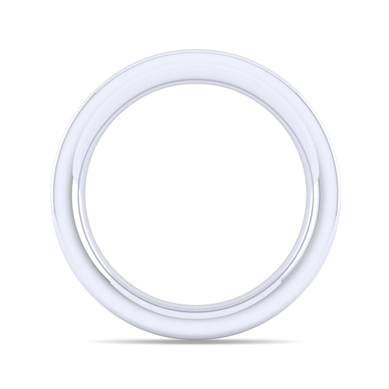 Straight Wedding Ring in 14k White Gold with Round Natural Diamond at Gabriel & Co. - Shot 2