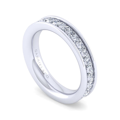 Romana - 14K White Gold Channel Prong Diamond Anniversary Band