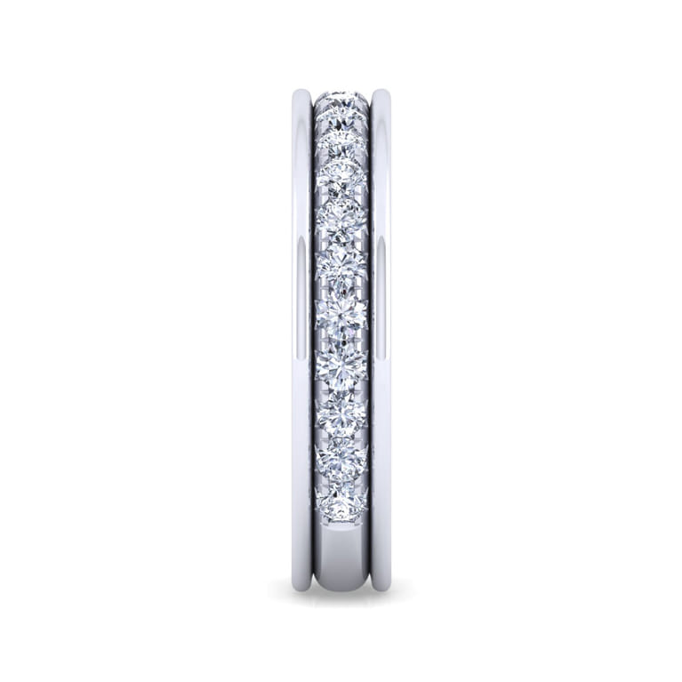 Straight Wedding Ring in 14k White Gold with Round Natural Diamond at Gabriel & Co. - Shot 4