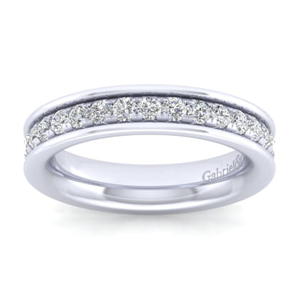 Romana - 14K White Gold Channel Prong Diamond Anniversary Band