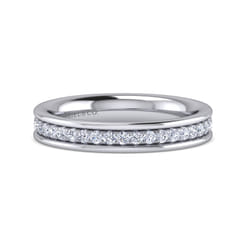 Romana - 14K White Gold Channel Prong Diamond Anniversary Band