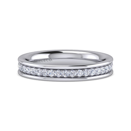 Romana - 14K White Gold Channel Prong Diamond Anniversary Band