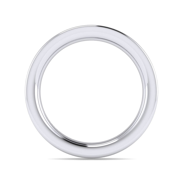Straight Wedding Ring in 14k White Gold with Round Natural Diamond at Gabriel & Co. - Shot 2