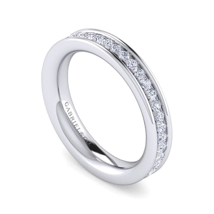 Romana - 14K White Gold Channel Prong Diamond Anniversary Band