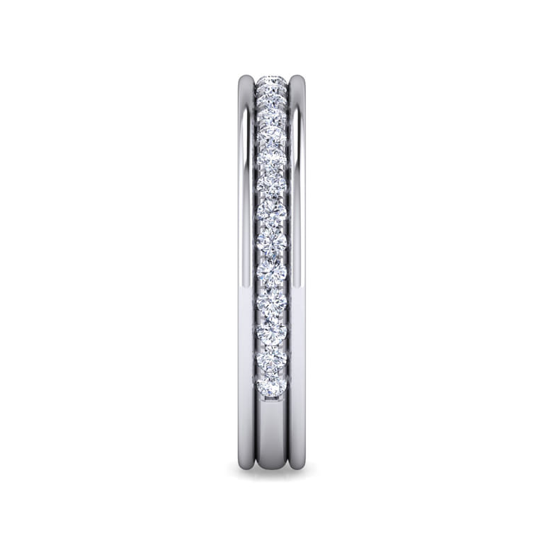 Straight Wedding Ring in 14k White Gold with Round Natural Diamond at Gabriel & Co. - Shot 4