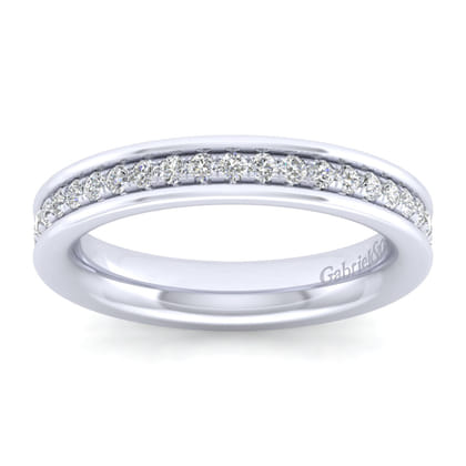 Romana - 14K White Gold Channel Prong Diamond Anniversary Band