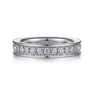 Romana - 14K White Gold Channel Prong Diamond Anniversary Band