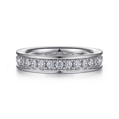 Romana - 14K White Gold Channel Prong Diamond Anniversary Band