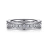 Straight Wedding Ring in 14k White Gold with Round Natural Diamond at Gabriel & Co.