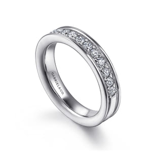 Romana - 14K White Gold Channel Prong Diamond Anniversary Band