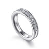 Straight Wedding Ring in 14k White Gold with Round Natural Diamond at Gabriel & Co.