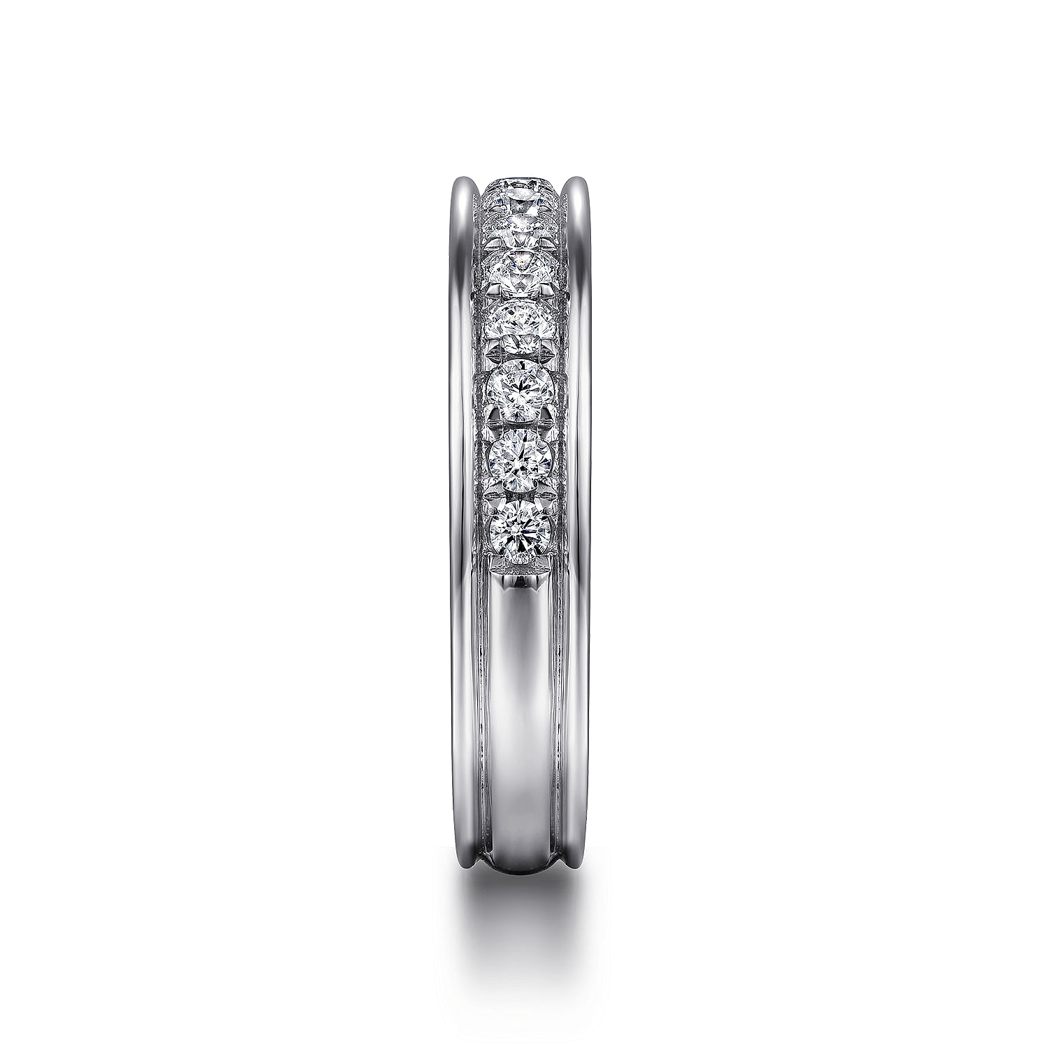 Romana - 14K White Gold Channel Prong Diamond Anniversary Band
