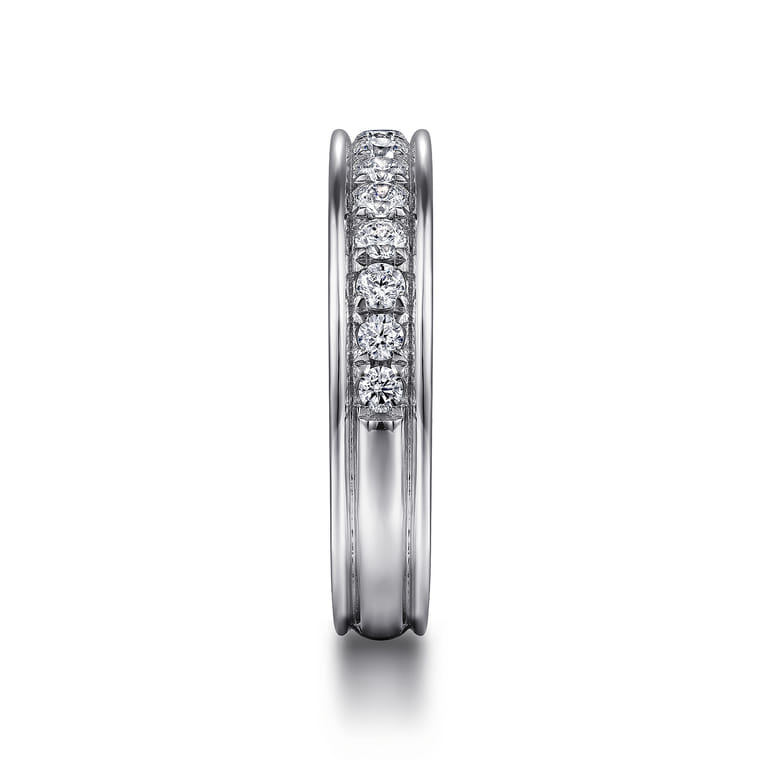 Straight Wedding Ring in 14k White Gold with Round Natural Diamond at Gabriel & Co. - Shot 4
