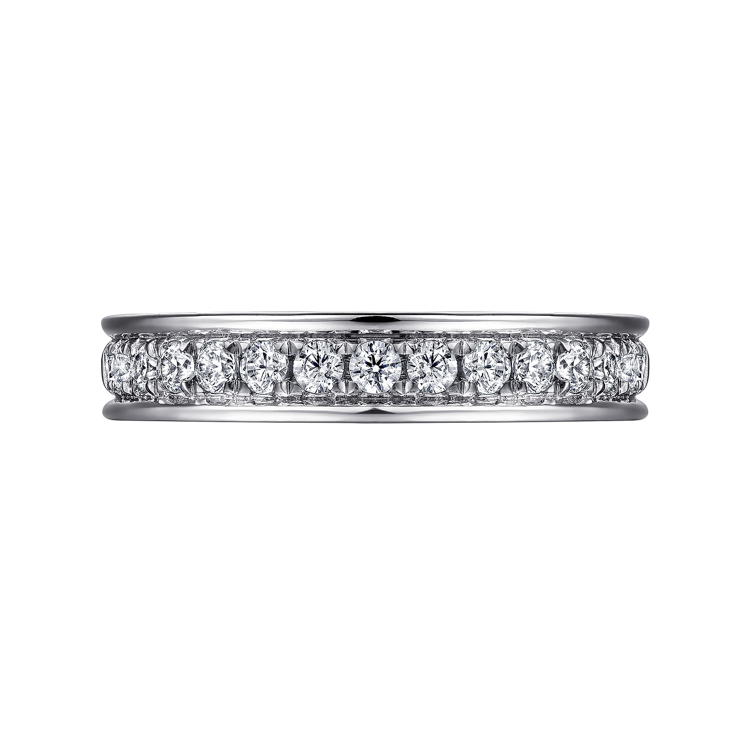 Romana - 14K White Gold Channel Prong Diamond Anniversary Band