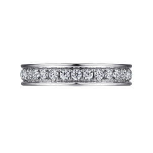 Romana - 14K White Gold Channel Prong Diamond Anniversary Band