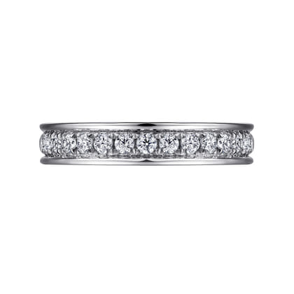 Romana - 14K White Gold Channel Prong Diamond Anniversary Band