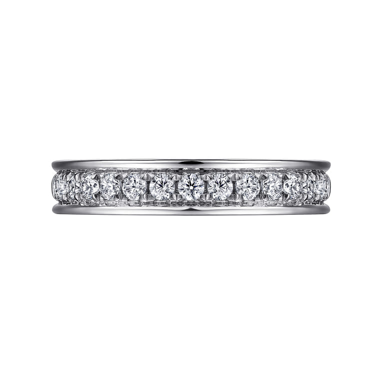 Straight Wedding Ring in 14k White Gold with Round Natural Diamond at Gabriel & Co. - Shot 6