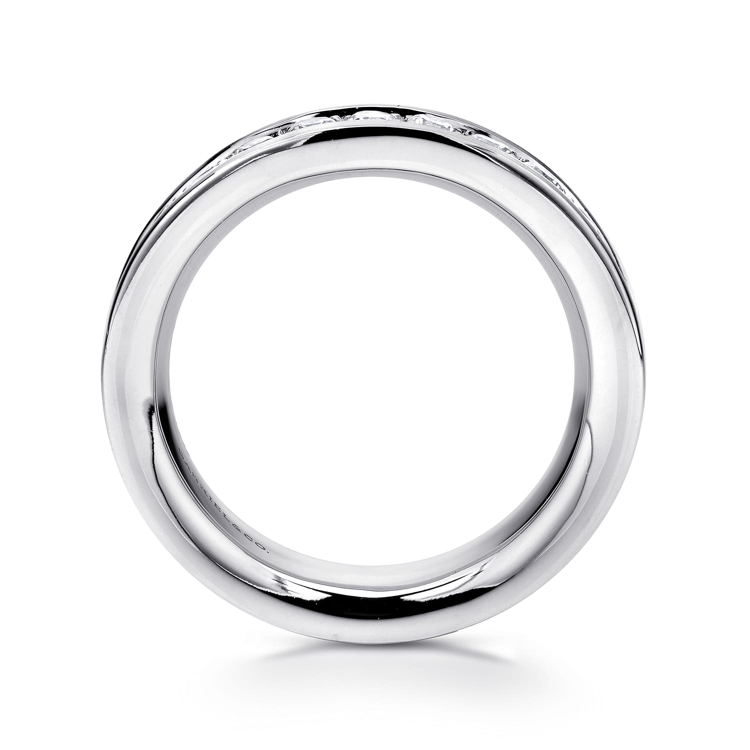 Eternity Band Wedding Ring in 14k White Gold with Round Natural Diamond at Gabriel & Co. - Shot 2