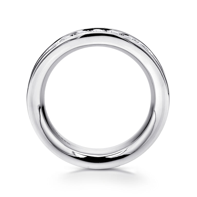 Eternity Band Wedding Ring in 14k White Gold with Round Natural Diamond at Gabriel & Co. - Shot 2