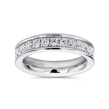 Romana - 14K White Gold Channel Prong Set Diamond Eternity Band