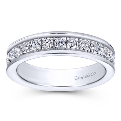 Romana - 14K White Gold Channel Prong Set Diamond Eternity Band