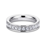 Romana - 14K White Gold Channel Prong Set Diamond Eternity Band