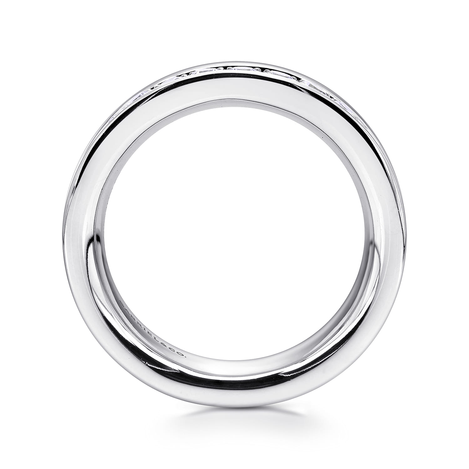 Eternity Band Wedding Ring in 14k White Gold with Round Natural Diamond at Gabriel & Co. - Shot 2