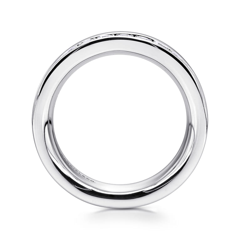 Eternity Band Wedding Ring in 14k White Gold with Round Natural Diamond at Gabriel & Co. - Shot 2