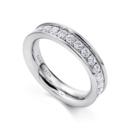 Romana - 14K White Gold Channel Prong Set Diamond Eternity Band