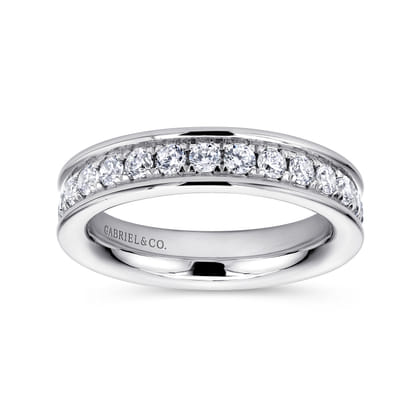 Romana - 14K White Gold Channel Prong Set Diamond Eternity Band