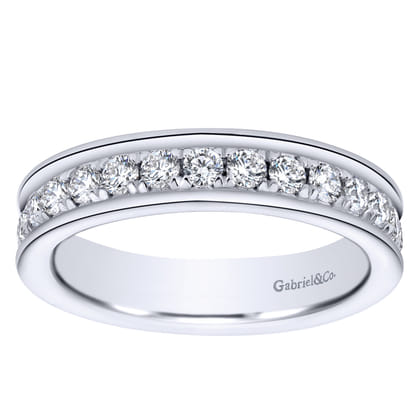 Romana - 14K White Gold Channel Prong Set Diamond Eternity Band