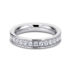 Romana - 14K White Gold Channel Prong Set Diamond Eternity Band