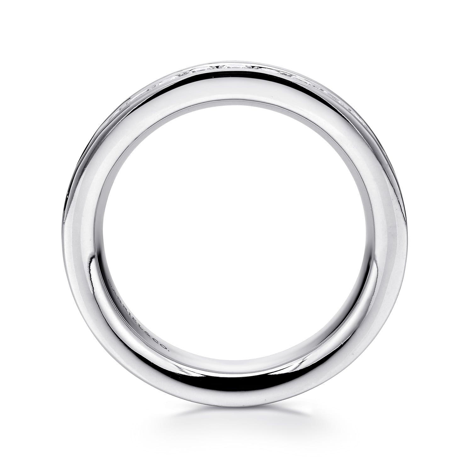 Eternity Band Wedding Ring in 14k White Gold with Round Natural Diamond at Gabriel & Co. - Shot 2