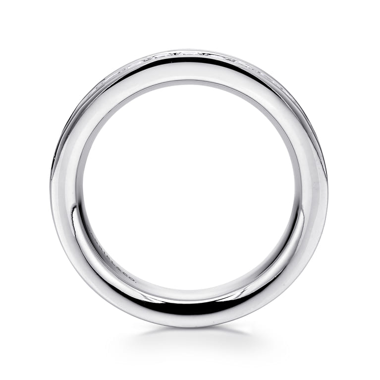 Eternity Band Wedding Ring in 14k White Gold with Round Natural Diamond at Gabriel & Co. - Shot 2