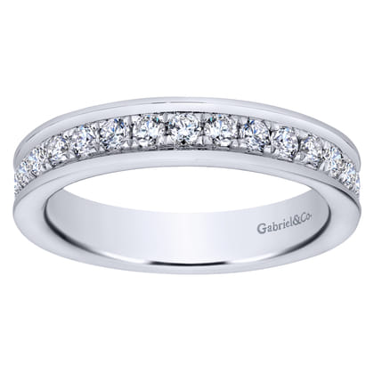 Romana - 14K White Gold Channel Prong Set Diamond Eternity Band