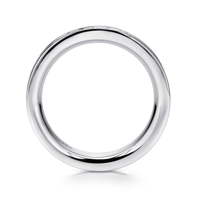 Eternity Band Wedding Ring in 14k White Gold with Round Natural Diamond at Gabriel & Co. - Shot 2
