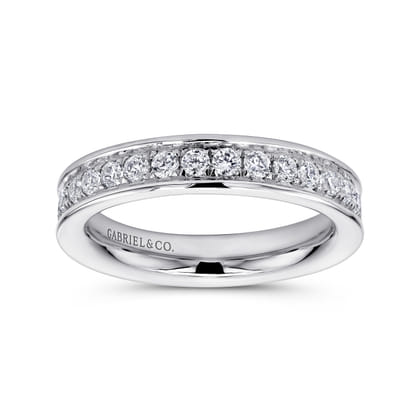 Romana - 14K White Gold Channel Prong Set Diamond Eternity Band