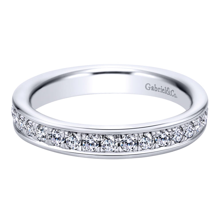 Eternity Band Wedding Ring in 14k White Gold with Round Natural Diamond at Gabriel & Co. - Shot 1